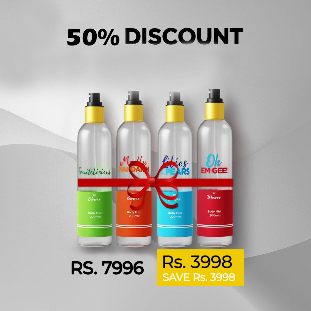 PACK OF 4 BODY MISTS AT 50% OFF